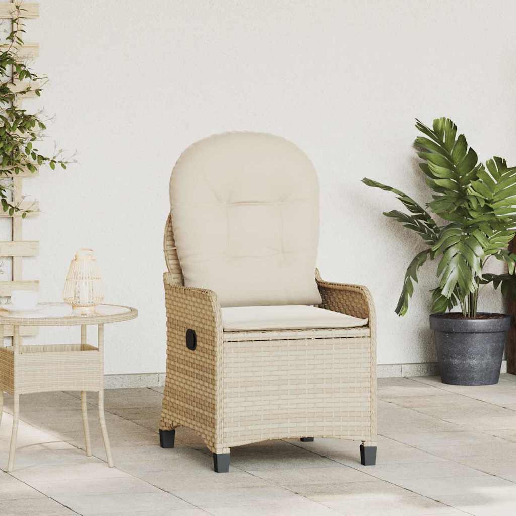 Lounger Beige Poly Rattan
