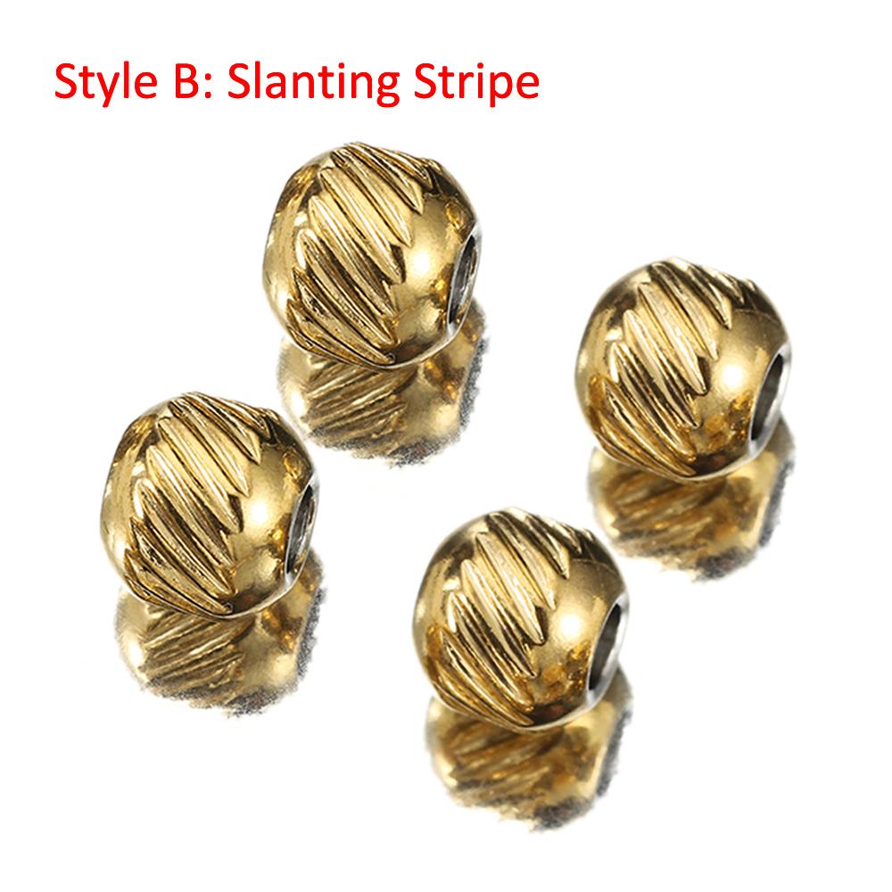 50pcs Stainless Steel Beads Gold Color 4mm 6mm Ridged Cyclinder Tube Spacer Loose Beads for Jewelry Making DIY Findings