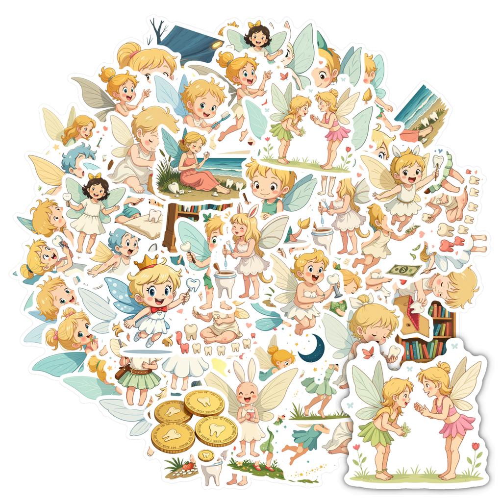 35pcs-50pcs Cartoon Stickers Lovely Fairy DIY Stickers Stickers For DIY Phone Guitar Laptop Notebook Guitar