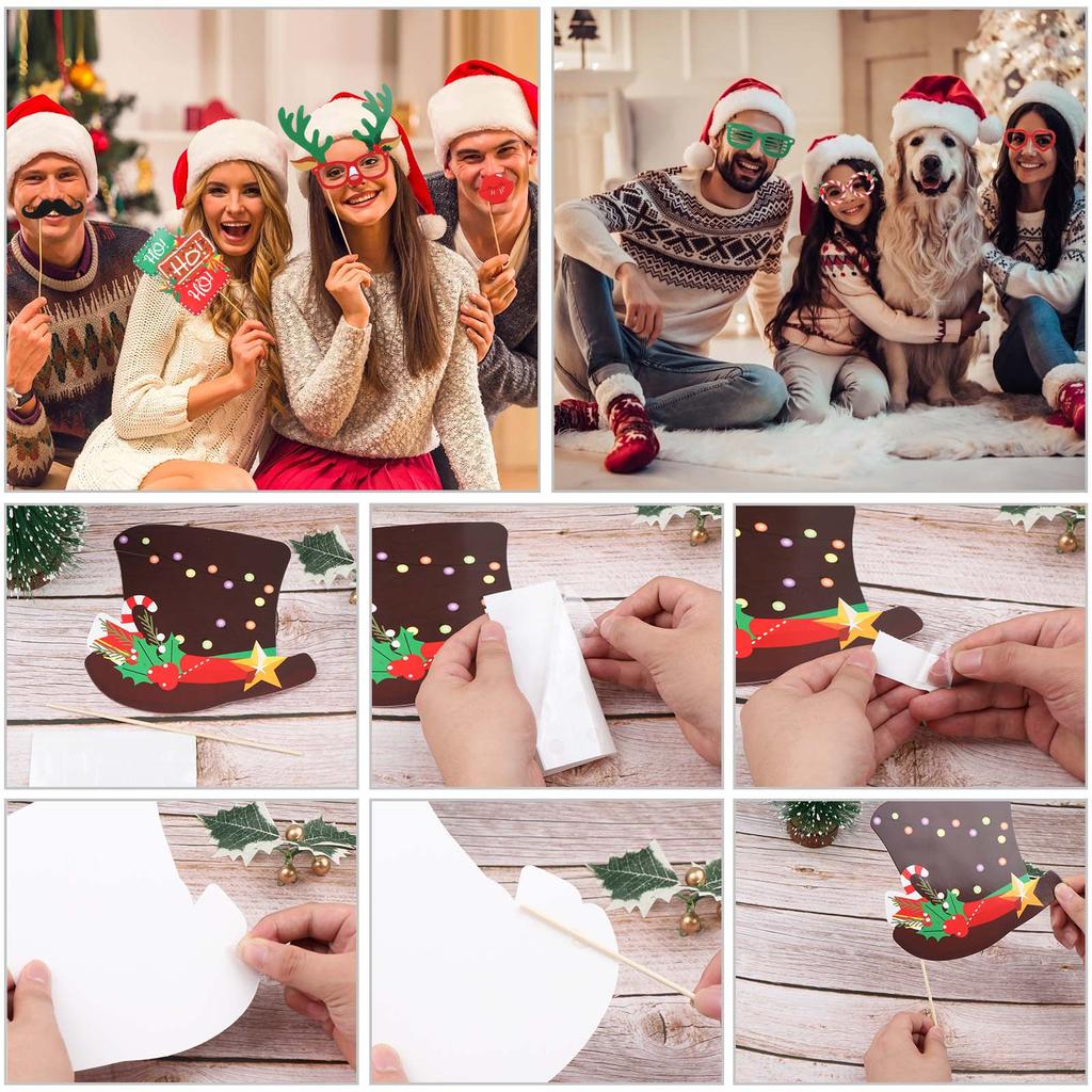 38 Pcs Christmas Photo Booth Props Christmas Photo Booth Props