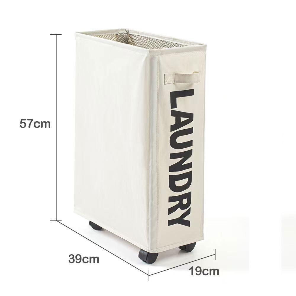 Oxford Cloth Folding Storage Basket with Wheels - Ideal for Laundry, Yoga Mats, and Household Items.