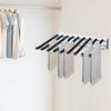 Bymaocar 9 Arms Pull Out Trouser Rack Closet Pants Clothes Hangers Storage Holder Space Saving Silent with 3-section Rail & Base