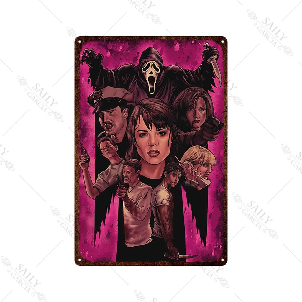 Scream Dead Horror Film Metal Tin Sign Posters Movies American Wall Art Metal Plates Man Cave Pub Bar Sign Metal Decor Plaques