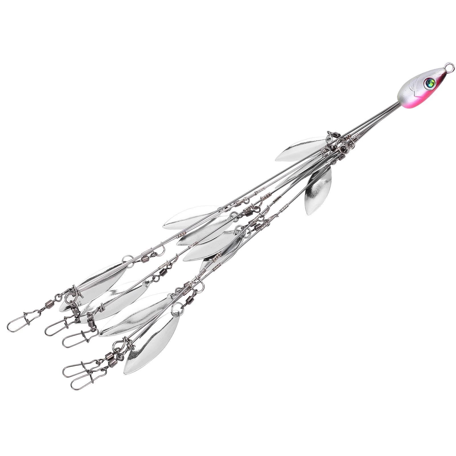 

12-лопастная зонтичная оснастка для рыбалки с несколькими приманками и наживками, набор для искусственной приманки с вертлюжками(Темно-синий ) розовый