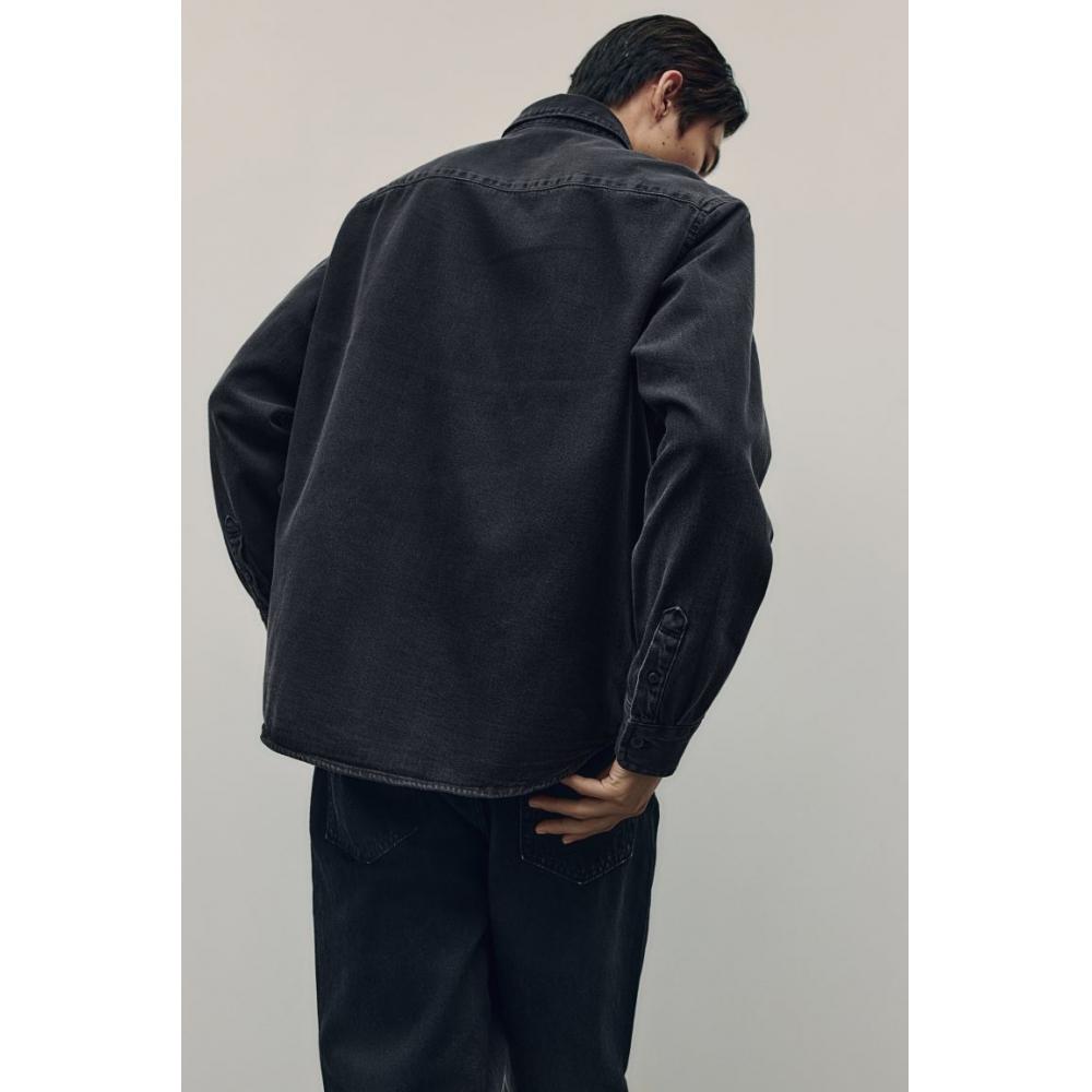 H M Regular Fit deniM sHirt Black