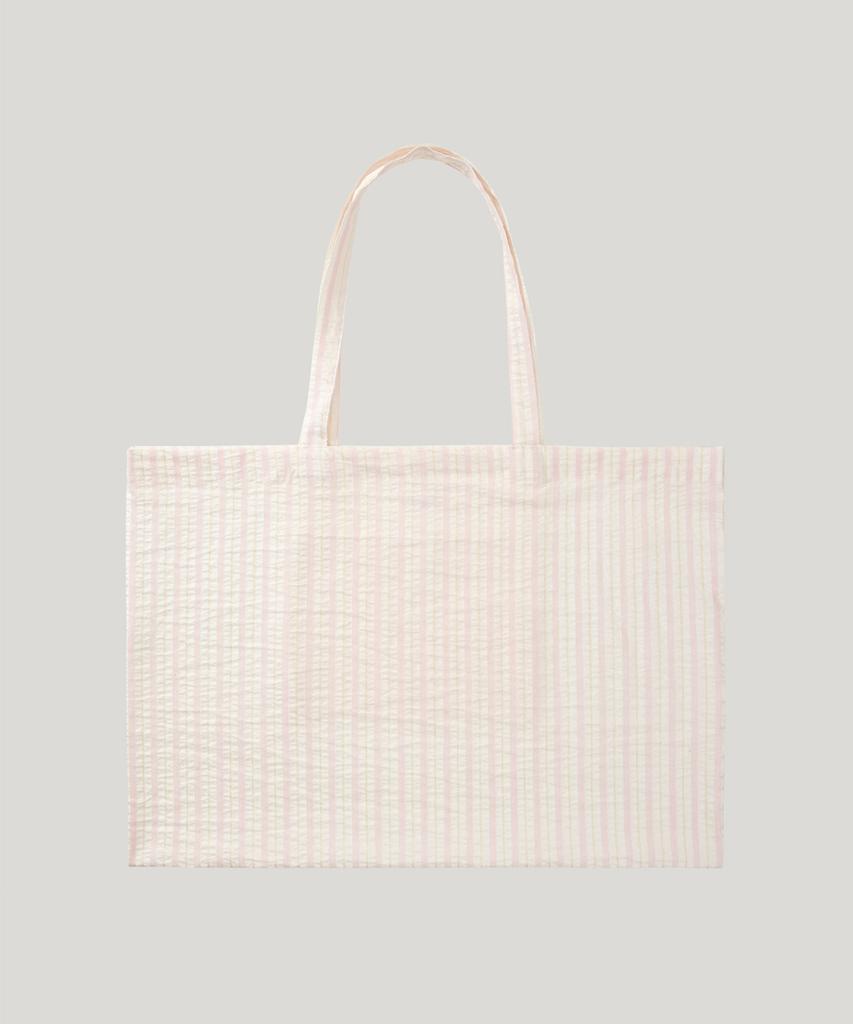 Poetseoul Seersucker Logo Tote Bag_Pink