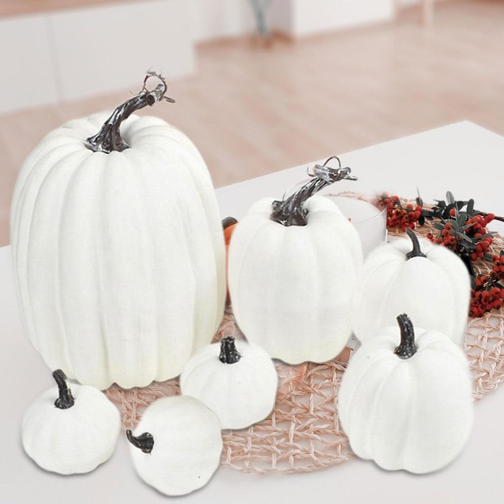 7x Fake Pumpkins Model Small Cute DIY Harvest Decorative Lifelike Fake Foam