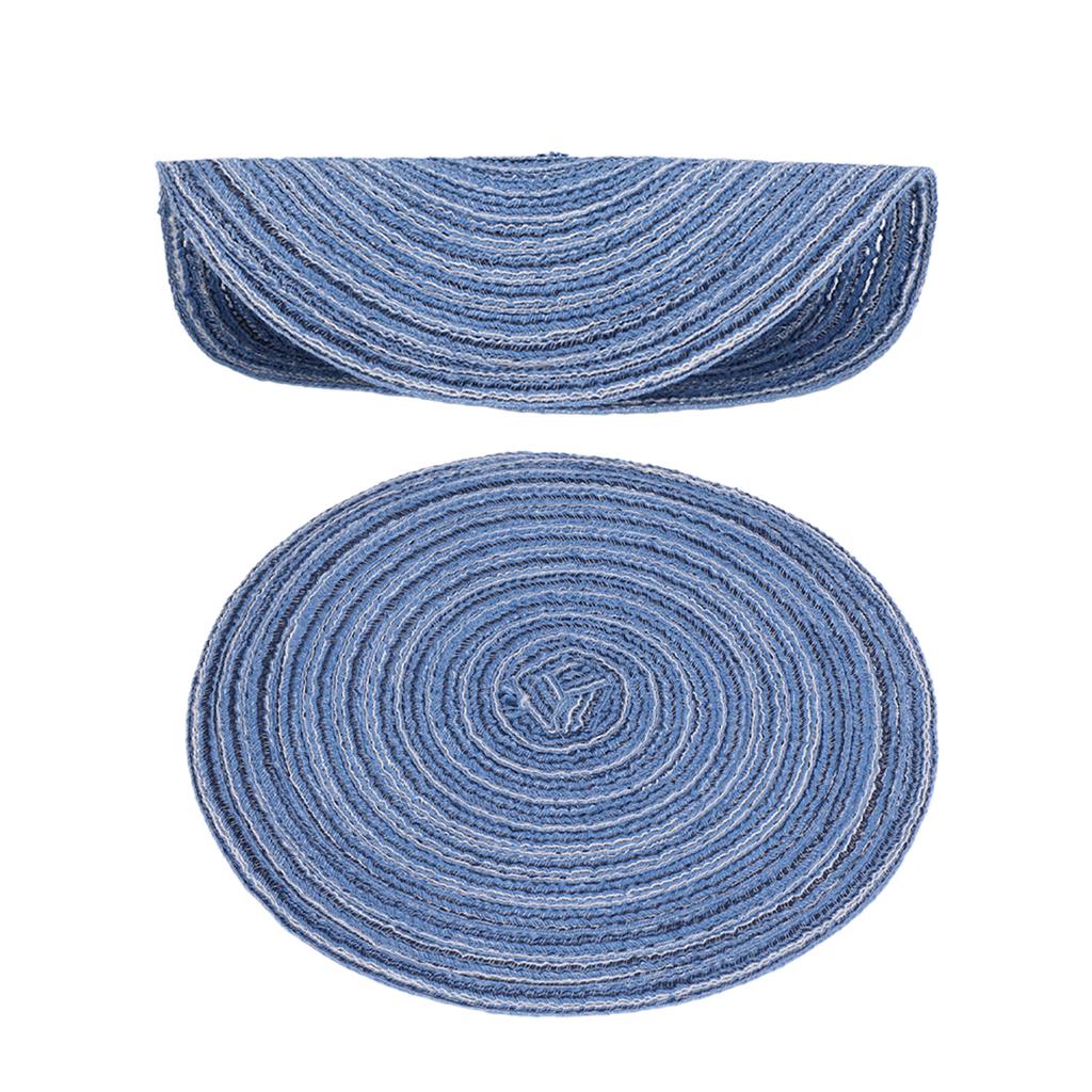6Pcs Round Placemats Braid Heat Insulation Nonslip Stable Highly Durable Wide Application Place