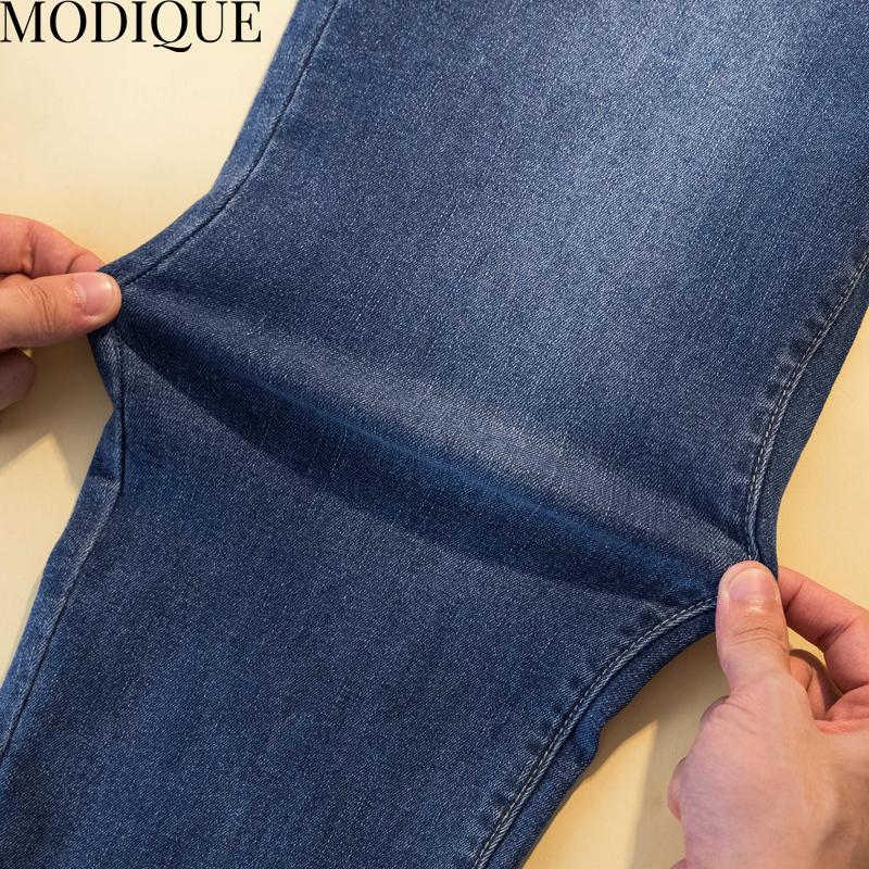 MODIQUE podzimní nadměrná velikost nové dámské základy elastické harémové kalhoty po celé délce dáma s vysokým pasem ležérní dlouhé džíny dámské džínové kalhoty