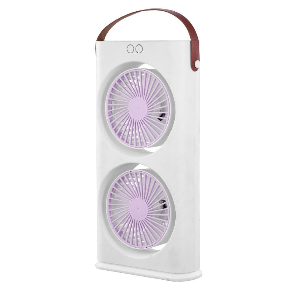 Dual Head Circulator Fan LED Night Light Air Conditioner Fan Small Fan Indoor Use