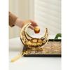 Moon Shaped Tray Metal Material Luxury Style Exquisite Snack Tray Storage Tray Fruit Tray Dessert Tray Decorative Tray Ambiance Tray & Ornament