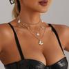 Accessories Bohemian Drip Butterfly Flower Elements Clavicle Chain Vintage Trend Multi-Layer Necklace