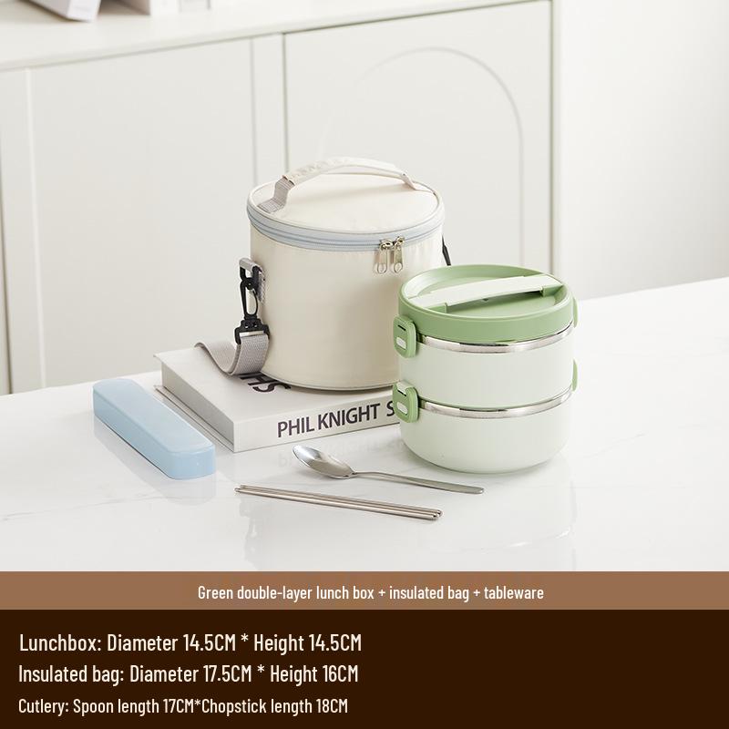 Stainless Steel Leak-Proof Insulated Lunch Box: Portable, Multi-Layer Bento for Students & Office Workers