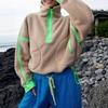 Jogging Half-zipper Sweater Jacket Women's High-end Warm Thick Velvet Shoulder Slimming Sweatshirt Top