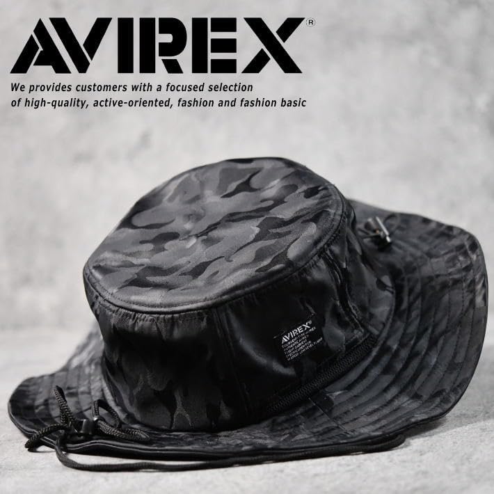 Avirex Safarihut Outdoor NEK 7987988 Shadow Herren Abenteuer/Berg (17158400), Wasserabweisend, Kappe, (JP, Größen 61,0 cm, 63,0 cm, Camo/Schwarz