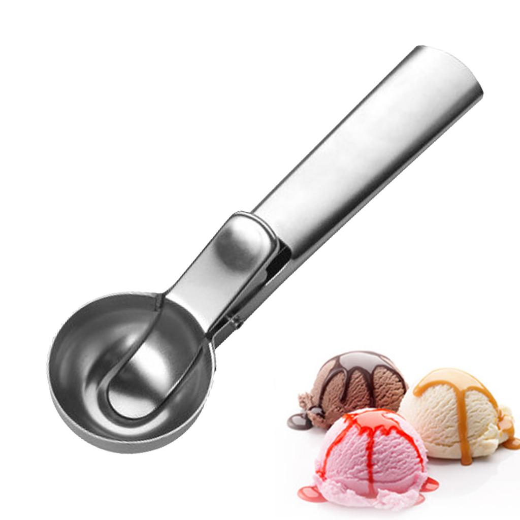 Ice Cream Scoop with Trigger 304 Stainless Steel Ice Cream Scooper Spoon for Frozen Yogurt Gelato Cookie Dough
