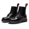 1460 Womens Mens Soft Leather Red Line Ankle Boots Round Toe Low Heel Lace Up Biker
