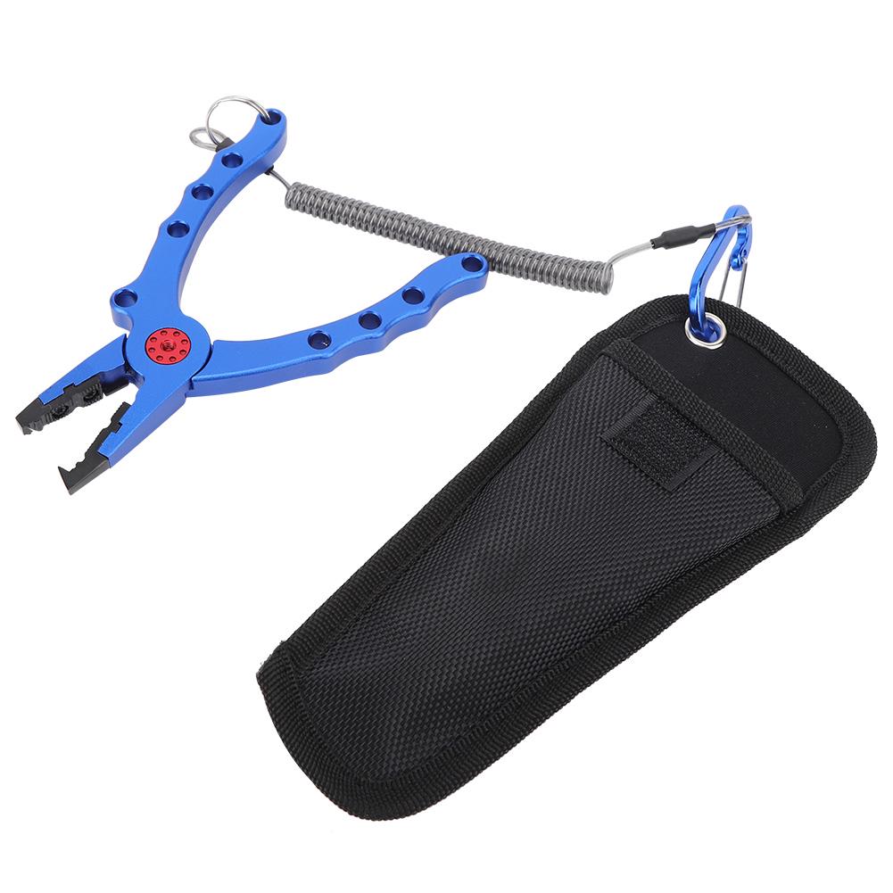 Aluminium Alloy Opening Ring Fishing Pliers Scissors Line Cutter Hook Remover Tool with Storage Bag