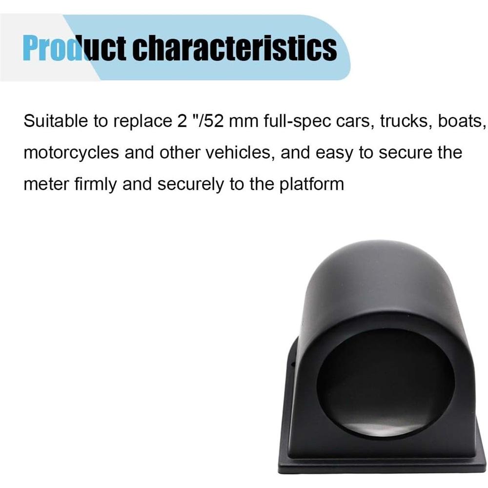 Einzel-Manometerhalterung – 52 mm Universelles Armaturenbrett-Pod – ABS-Kunststoff, Verzugsfrei – Für Autos, Lkw, Boote, Motorräder – Sicht auf Augenhöhe