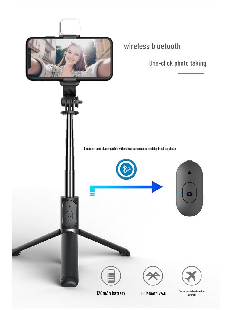 Portable Bluetooth Selfie Stick Tripod: Anti-Shake, Extendable, Travel-Ready Phone Holder