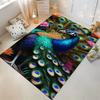 Vivid Peacock with Colorful Feathers Design Rug Non-slip Rug Suitable for Living Room and Bedroom Sofas