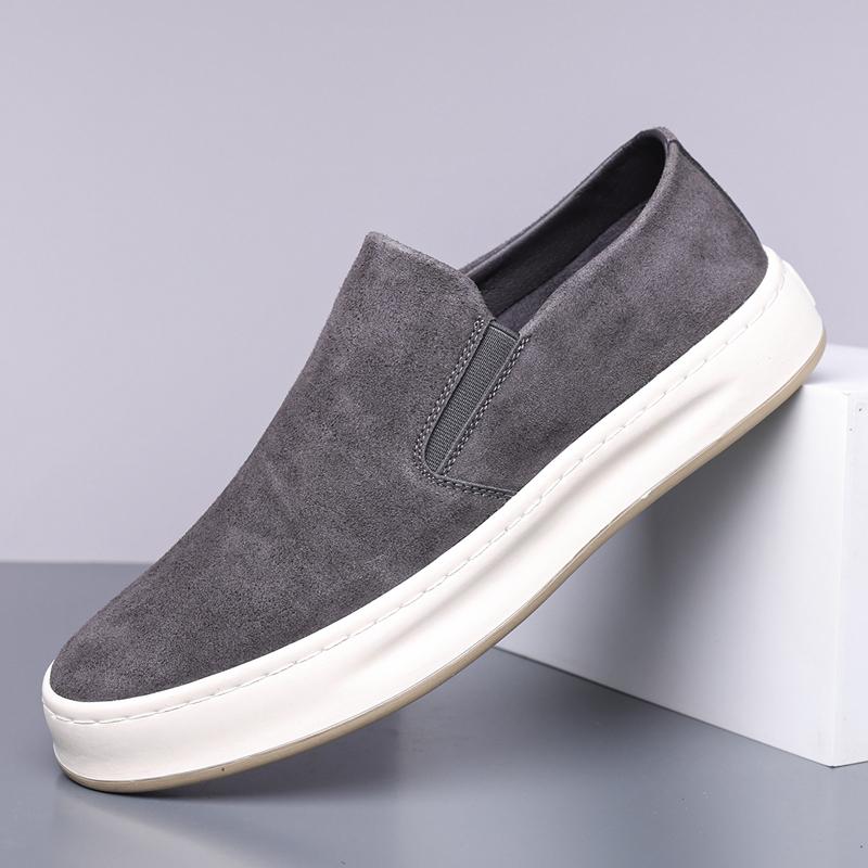 

Мода Мода Классические Кожаные Лоферы Уличные На Плоской Подошве Противоскользящие Удобные Туфли для Вождения Бренд Мужские Деловые Универсальные Туфли для Поездок 46 серый