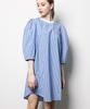 Monkey Flower Women'S Puff Sleeve Pinstripe Cool Dress /Ms1Wops02F White