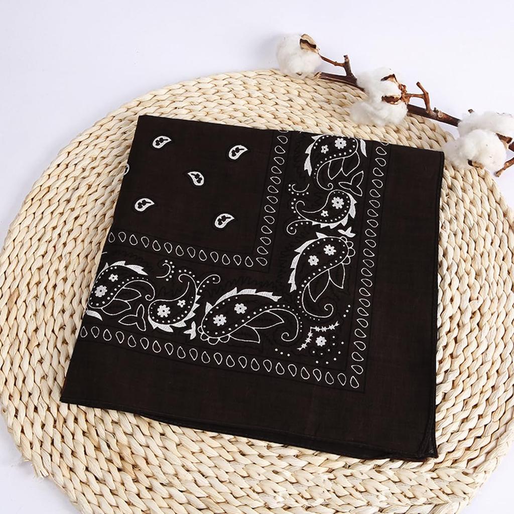 Trifong Bandana Brown Paisley Handkerchief Adults Cotton 100% Cotton Cashew Pattern Bandana Men's Unisex Braun 55cm x 55cm