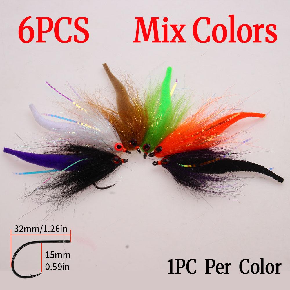 

3/6 шт. 3/0 Mangum s Dragon Tail Fly Fishing Streamer Muskie Bass Fishing Lure Pike Fly Lintwater Baitfish Trolling Bait Flies белый