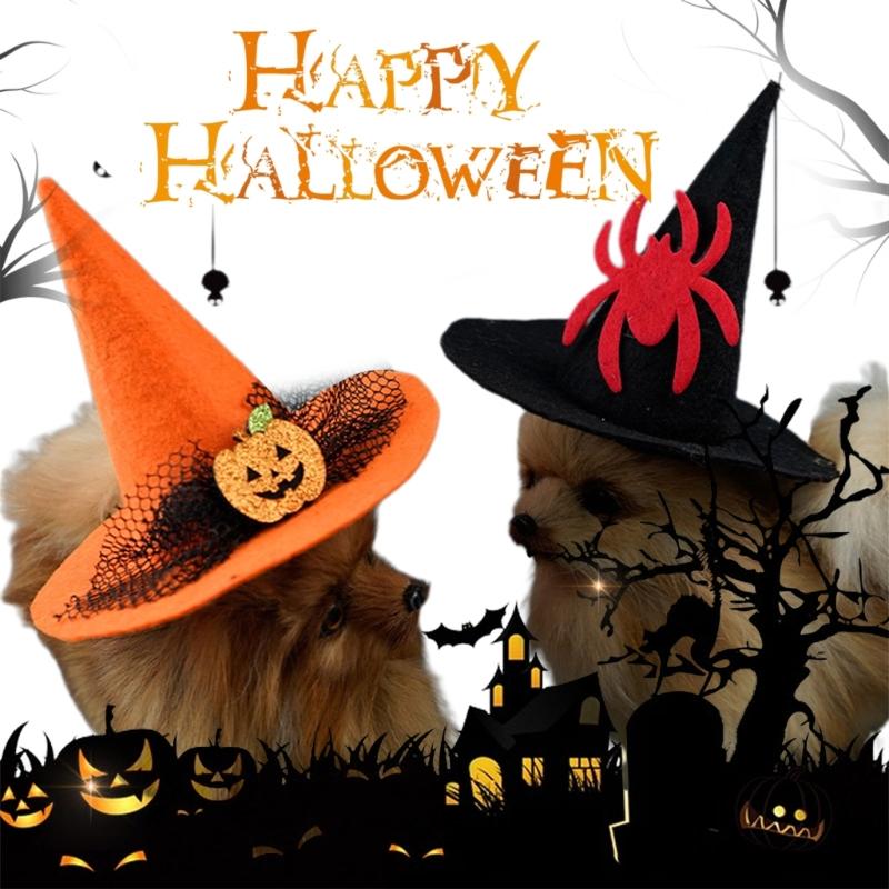 Halloween Pet Hat Cute Witch Hat Shape Hat for Dogs Cat Dress Up Supplies Lovely Carnivals Winter Hat Pet Accessory