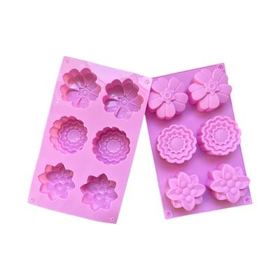 Silikonové formičky na pečení květin, 6 dutin, žáruvzdorné, nepřilnavé, snadno vyjímatelné, pro dorty, cupcaky, dezerty, výrobu mýdla