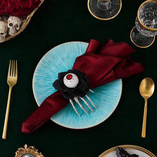 Halloween Napkin Ring Pumpkin Eyeball Spider Skull Napkin Holder for Dinner Table