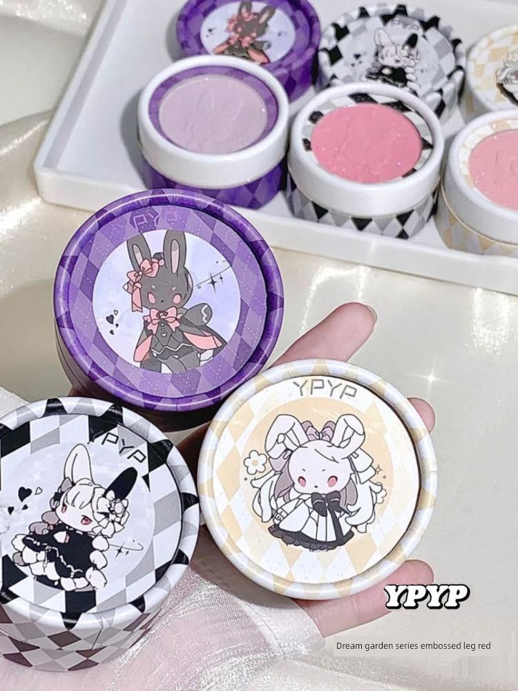 Garden Series Embossed Blush Cream with Fine Shimmer to Brighten the Face, Purple Blush, White Peach Light Pink, Nude Makeup Look, Rouge Blush