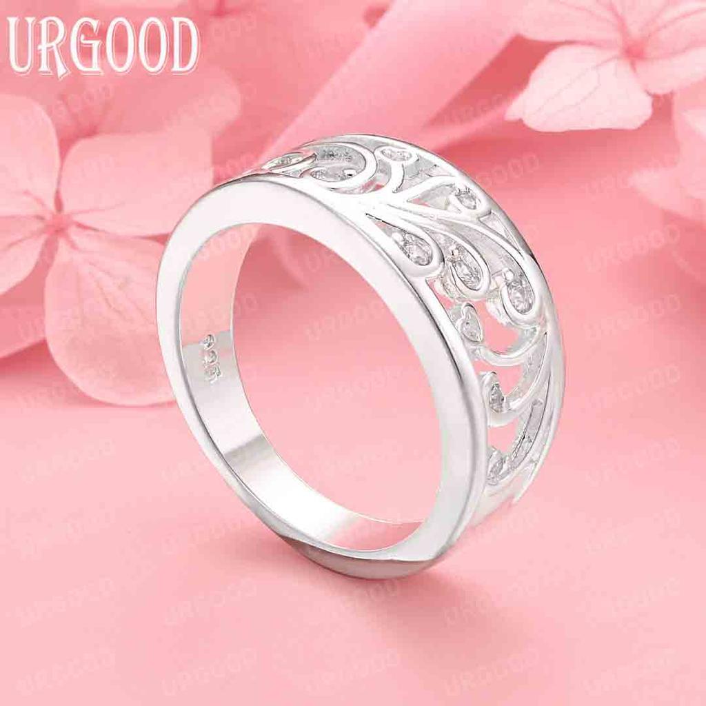 925 Sterlingsølv Charm Blomst AAA Zirkon Ring Bryllup Kvinne Smykker