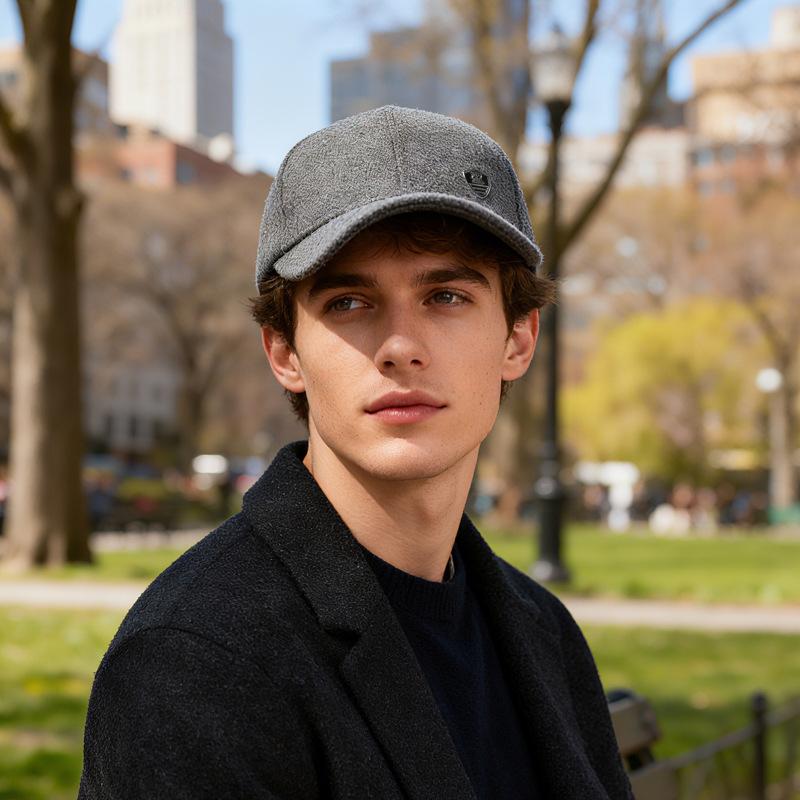 Warm Ear Protection Baseball Cap Middle-Aged Men's Winter Velvet Cap Dad Grandpa Outdoor Cold-Proof Cotton Cap