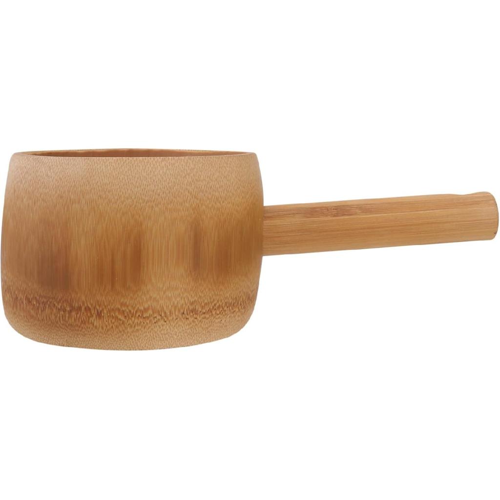 1Pc Bamboo Long Handle Water Ladle Portable Garden Water Scoop for Tea Kitchen and Outdoor Use Chic Design and Material