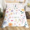 Garden Flowers Pattern Duvet Cover Set Single Size for Girls Adults Women Kids Butterflies Print Bedding Set + 2 Pillowcases