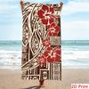 Polynesian Tribal Beach Towel Geometric Hibiscus Print Pool Blanket Ethnic Style Bath Towels Large Sand Free Outdoor Picnic Mat