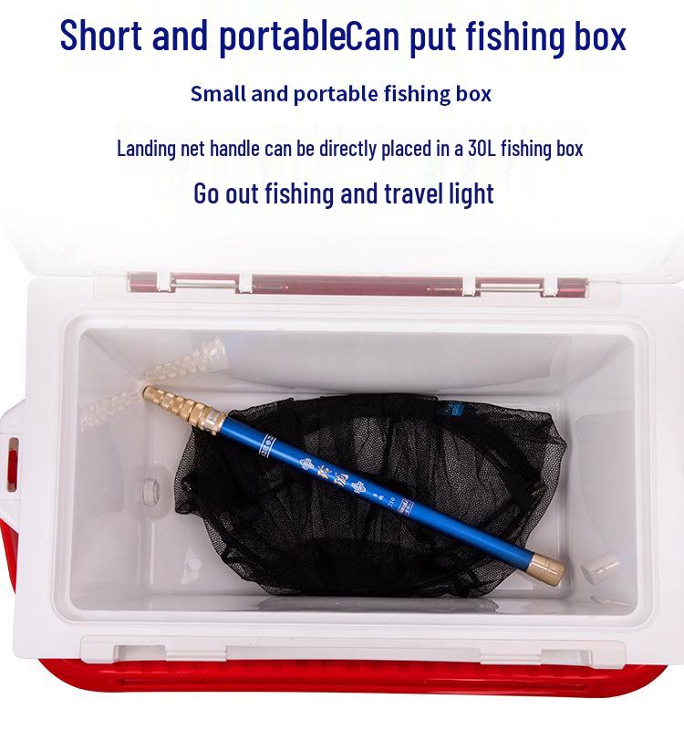 Teleskopowy Węglowy Podbierak 2.1m-2.4m: Ultra-Wytrzymały, Lekki do Wędkarstwa Muchowego Zawodniczego i na Duże Połowy