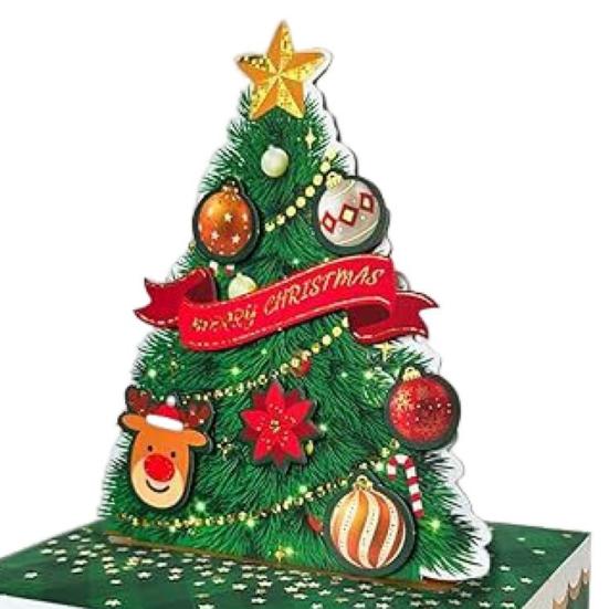 Christmas Money Box for Cash Gift Pull Merry Christmas Money Pull Box with 60 Transparent Bags DIY Holiday Cash Box Surprise Money Holder for