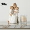 Healing Home Ornament Mother Holding Baby Figurine, Resin Family Love Statue for Bedroom Desk, Desktop Decoration Study Heartwarming Decor Ornament,