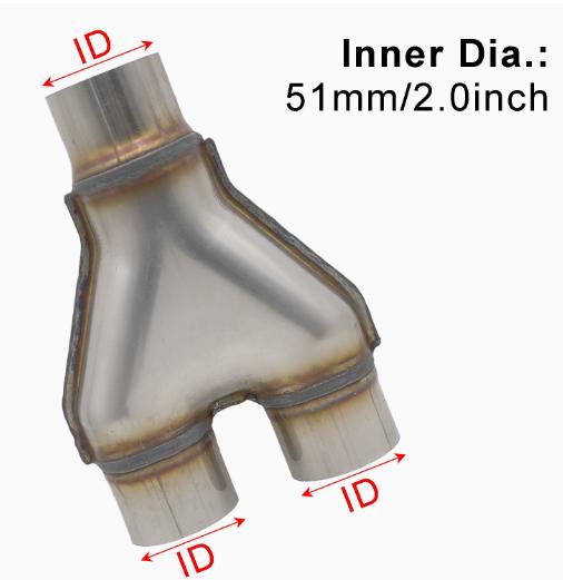 1PC SUS Y Pipe Exhaust Adapter Connector 3-Way pipe adapter Car exhaust System X-pipe Universal Muffler Tip 4-Way Exhaust Pipe