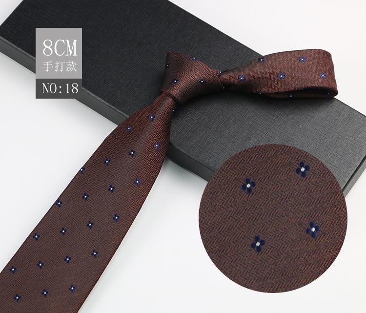 Men'S Tie 8Cm Dress Gentleman'S Suit Shirt Burgundy Wedding Groom Pattern Hand Wear Business Tie