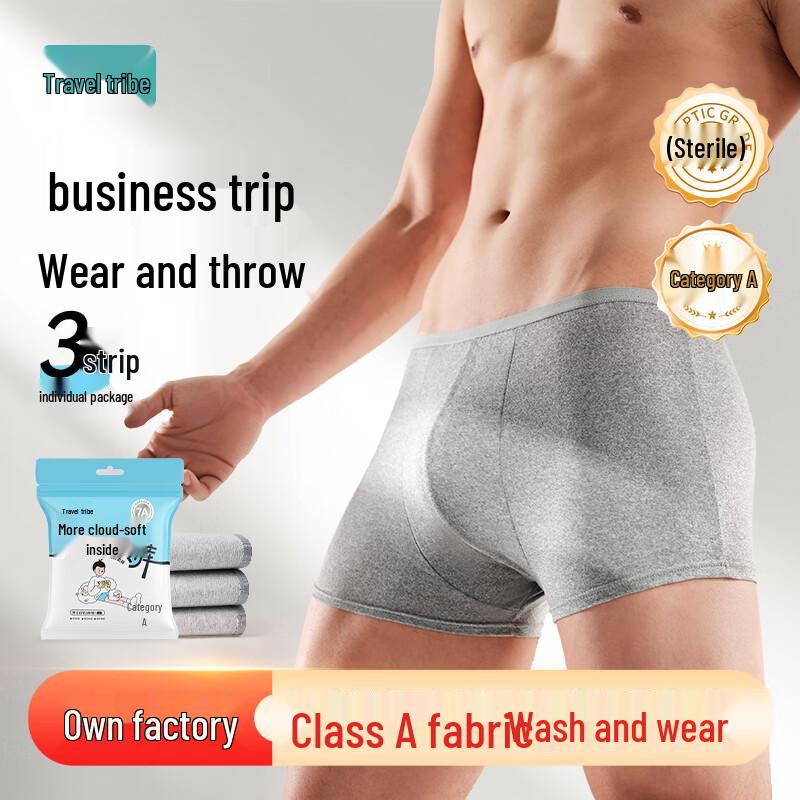 Одноразовые мужские боксеры-брифы LvZu для путешествий (3-Pack) 4XL