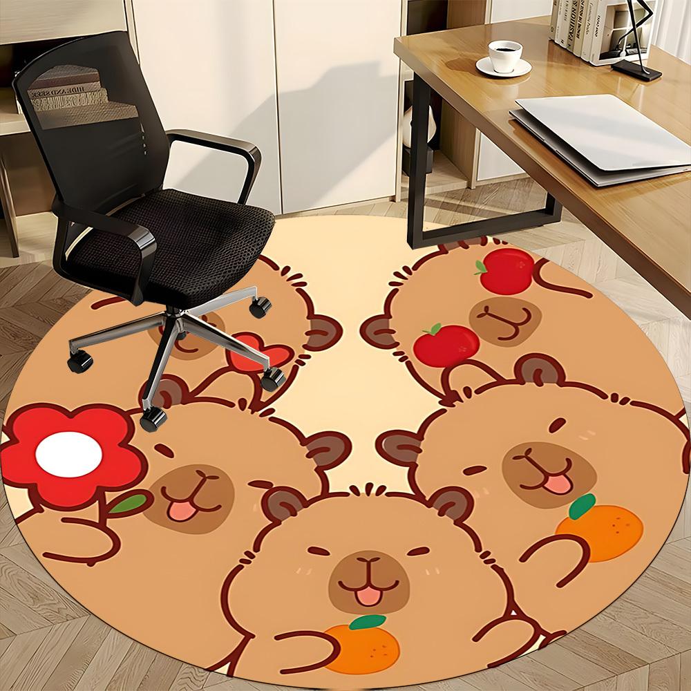 1 Stück Wasserschwein Büro Runder Teppich, Matte Geeignet Für Büro, Unter Bürostühlen Schlafzimmer Wohnzimmer Heimdekoration, Zimmer Deko
