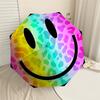 1PC smiley face Automatic Open/Close Umbrella with Windproof, 8-Rib Sturdy Canopy, Durable Ribs, Fashionable Design, Outdoor Accessory, Fun Prin, Holi