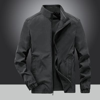New Men's Double-sided Jacket Casual Windproof Spring and Autumn Stand-up Collar Business Versatile Large-size Top