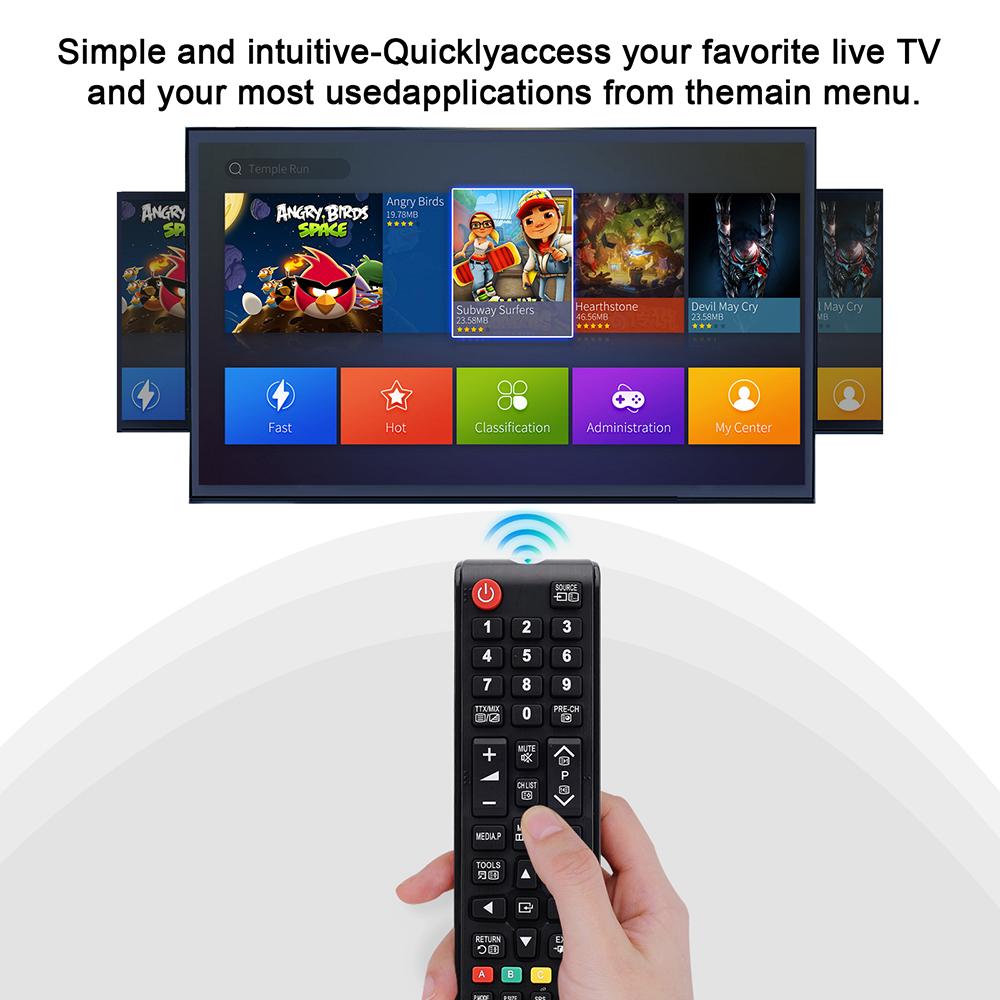 Universal Remote Control for Samsung Smart Tv, Control Replacement Fit for 4K Uhd Hdtv Led Lcd Tvs, TV Control No Setup Required