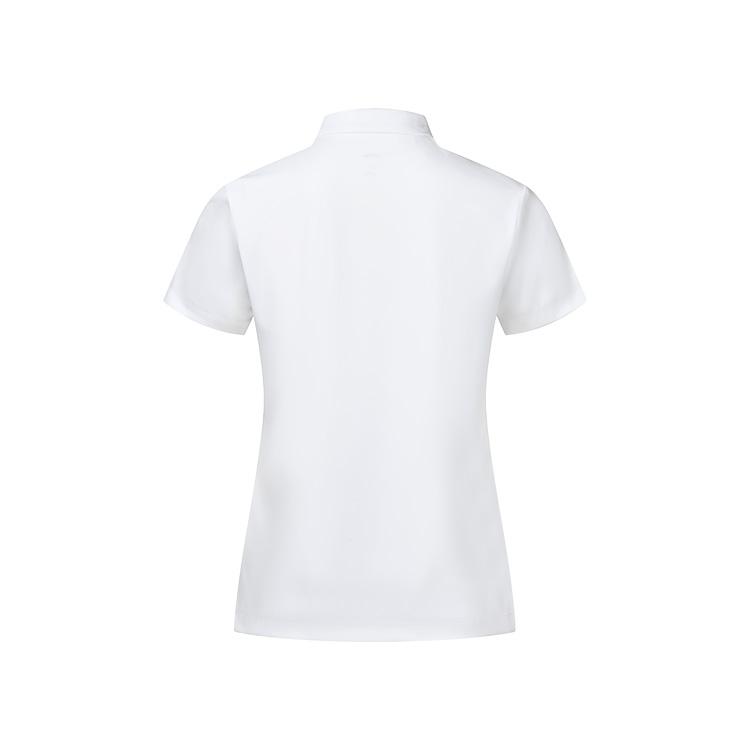 Li Ning Logo Sweat-Absorbing Breathable Pullover Polo Shirt Women Tops White APLU072-2