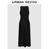 UR Elegant Drape Neck Pleated Waist Dress